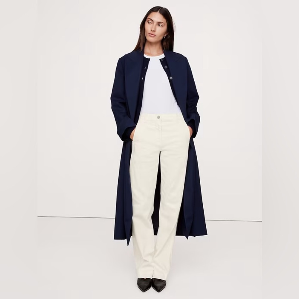 Banana Republic Navy & Cream Wide-Leg Pants